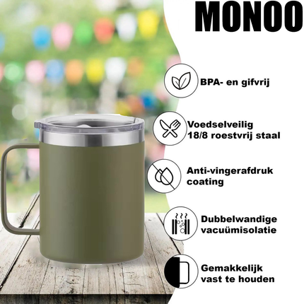 Doppelwandiger Kaffeebecher - 350 ml - Edelstahlbecher - Isolierbecher - Hitzebeständig