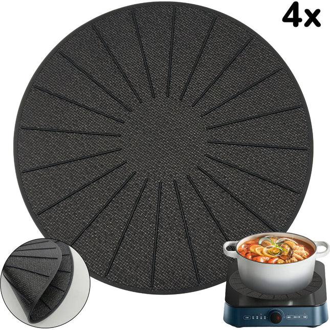Inductie Beschermer Set – Extra Stevig – Scheurt Niet – Hittebestendig tot 280 ºC – Panbeschermers – Afdekplaat voor Kookplaat – Inductie Mat Voor Elk Formaat – 4 stuks – Inductie mat – Onderzetter – Geschikt voor Booster Functie