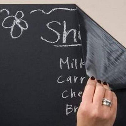 Zelfklevend Krijtbord - 45x200cm - Zwart - Incl. Krijt - Geschikt voor Tekenen en Schrijven