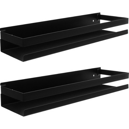 KAIA Kruidenrek - Keukenrek - Wandplank voor Keuken - RVS - Zwart