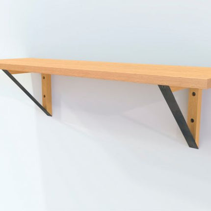 Maclean Plankdrager Driehoek - 2 stuks - 201 x 201mm - Hout / Metaal - Zwart - Plankdragers - TEKZEN