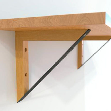 Maclean Plankdrager Driehoek - 2 stuks - 201 x 201mm - Hout / Metaal - Zwart - Plankdragers - TEKZEN