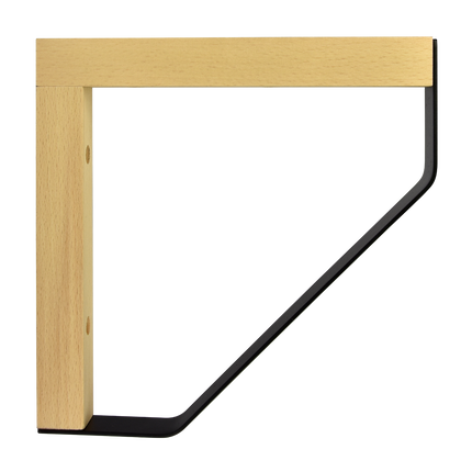 Maclean Plankdrager Spec. Driehoek - 2 stuks - 202 x 202mm - Hout / Metaal - Zwart - Plankdragers - TEKZEN