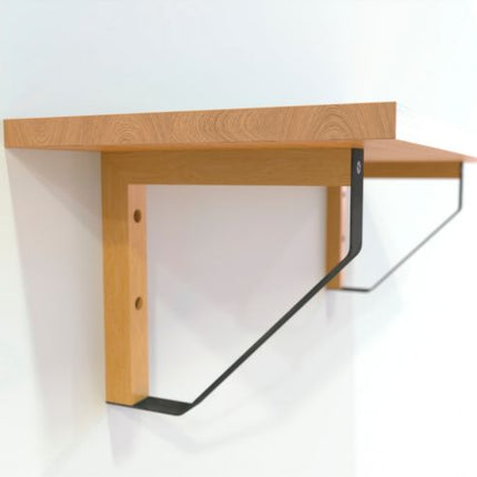 Maclean Plankdrager Spec. Driehoek - 2 stuks - 202 x 202mm - Hout / Metaal - Zwart - Plankdragers - TEKZEN