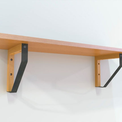 Maclean Plankdrager Spec. Driehoek - 2 stuks - 202 x 202mm - Hout / Metaal - Zwart - Plankdragers - TEKZEN