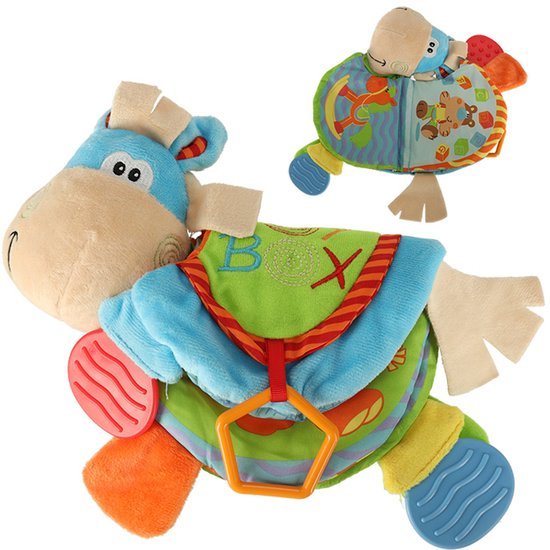 Activity Rattle Ezel - Rammelaar - Sensorisch Boekje - Baby - Multi Bijtringen - Seprio