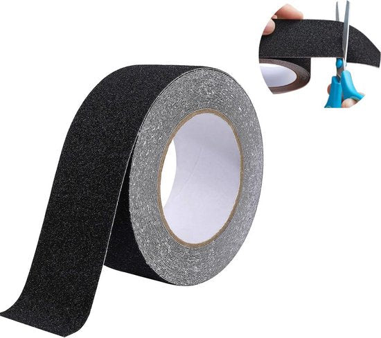 Anti Sliptape - 10M - 50mm - Antislip Trap Strip - Zelfklevende Tape - Waterproof - Super Plakkerig - Geen Residu - Zwart - Antislip Plakband - Klustape - Antislip Lijm - Anti - Slip Strip - Binnen/Buiten - Antislip Tape Voor Trap, Vloer, Drempel - Seprio