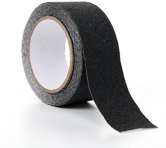 Anti Sliptape - Klustape - PVC - Antislip Trap Strip - Zelfklevende Tape - Waarschuwingsband - Waterproof - Super Plakkerig - Anti - slip - Antislip Lijm - Stickers - Waterbestendig - Voor Trap, Vloer, Drempel - Voor Binnen en Buiten - 5cm*5m - Zwart - Seprio