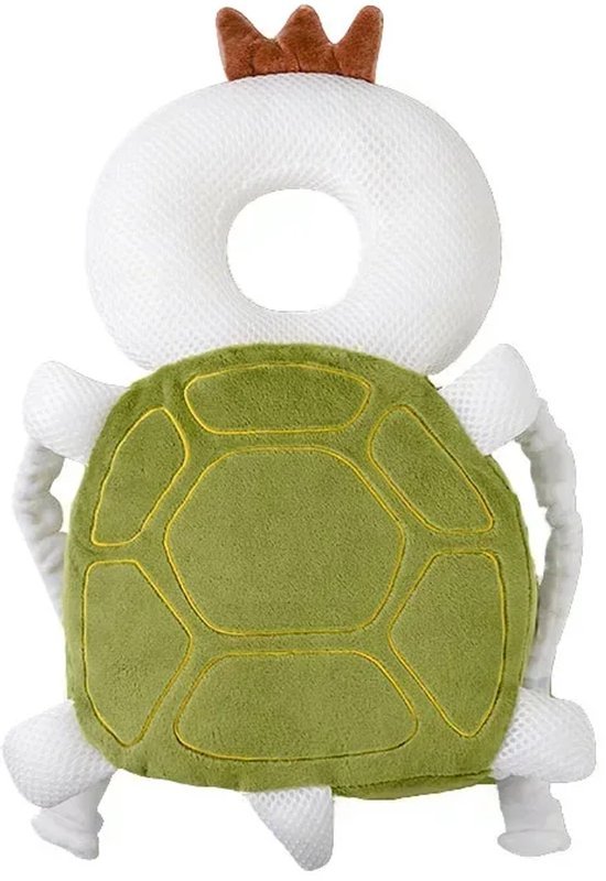 BabyHoofd Veiligheidskussen Serie - Hoofd - en Rugbeschermer voor Peuters - Schildpad - Groen - Met sluiting - Seprio