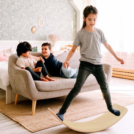 Balance Board Kinderen - Sensomotorisch Balansspeelgoed Jongen en Meisje - Houten Balansbord voor Peuter, Kleuter en Kind - Educatief Speelgoed Voor Motoriek - Vanaf 3 jaar - Seprio