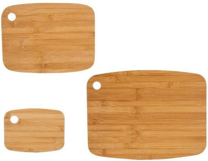Bamboe Snijplanken Set - 3 Delige Snijplanken en Serveerplanken - Klein/Middel/Groot - Met Handgreep Uitsparing - Duurzaam Bamboe Hout - Voor Groenten Vlees en Serveerhapjes - Seprio
