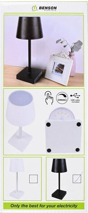 Benson Dimbare LED tafellamp - touch bediening - kleurenmix - 8,5 x 8,5 x 26 cm - Seprio