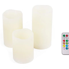 Benson - LED Kaarsen Set - RGB - incl. Afstandsbediening - 3 Stuks - Realistische Vlam - Seprio