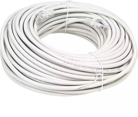 Benson UTP CAT6 kabel - 30 meter - Lichtgrijs - RJ45 - Tot 5 Gbps - CCA - PVC - Seprio