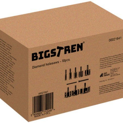 Bigstren 10 - delige Diamantboorset voor Professionals - Ø 6, 8, 10, 16, 20, 28, 35, 45, 50 en 68 mm - Seprio