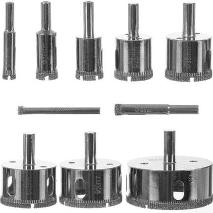 Bigstren 10 - delige Diamantboorset voor Professionals - Ø 6, 8, 10, 16, 20, 28, 35, 45, 50 en 68 mm - Seprio