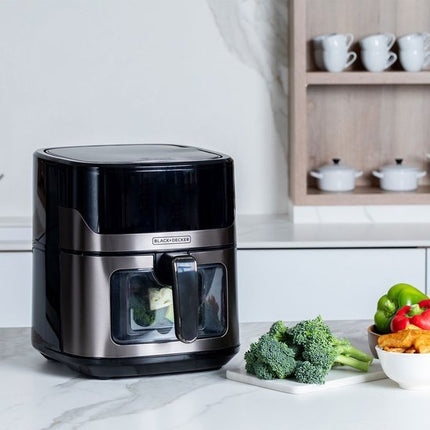 Black & Decker BXAF6500E Enkel 6,5 l Vrijstaand 1600 W Friteuse met weinig vet Zwart, Grijs - Seprio