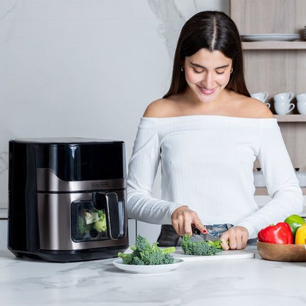 Black & Decker BXAF6500E Enkel 6,5 l Vrijstaand 1600 W Friteuse met weinig vet Zwart, Grijs - Seprio