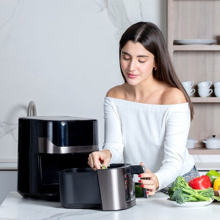 Black & Decker BXAF6500E Enkel 6,5 l Vrijstaand 1600 W Friteuse met weinig vet Zwart, Grijs - Seprio