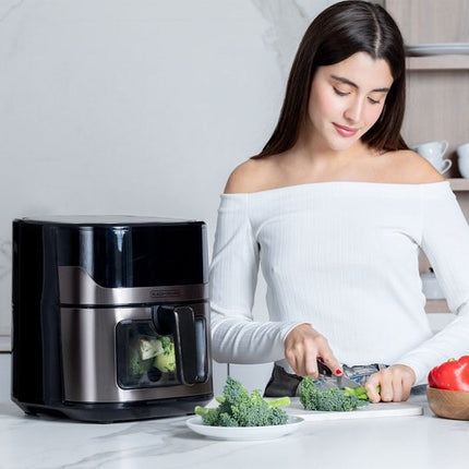 Black & Decker BXAF6500E Enkel 6,5 l Vrijstaand 1600 W Friteuse met weinig vet Zwart, Grijs - Seprio