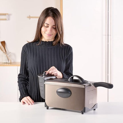 Black & Decker Elektrische Friteuse BXDF2100E 2100W 3L Geurloos Temperatuurkeuze Roestvrij staal - Seprio