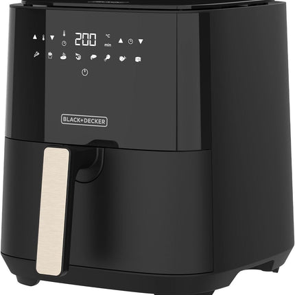 BLACK+DECKER - Airfryer - Heteluchtfriteuse - 5L - 8 Programma's - Antiaanbaklaag - Zwart - 1450W - Seprio