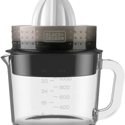 BLACK+DECKER - Automatische Citruspers 30W | Glazen Kom 1L | Dubbele Rotatierichting | Pulpregelaar | Verwijderbare Kegels | Vaatwasmachinebestendig | Compact Opbergsysteem - Seprio