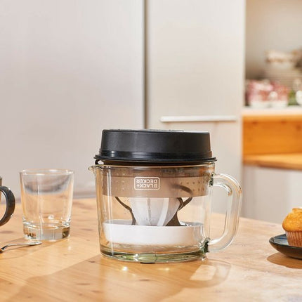 BLACK+DECKER - Automatische Citruspers 30W | Glazen Kom 1L | Dubbele Rotatierichting | Pulpregelaar | Verwijderbare Kegels | Vaatwasmachinebestendig | Compact Opbergsysteem - Seprio