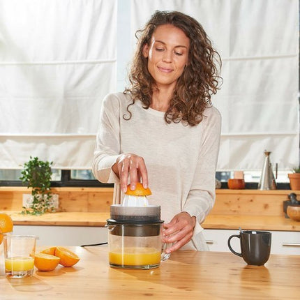 BLACK+DECKER - Automatische Citruspers 30W | Glazen Kom 1L | Dubbele Rotatierichting | Pulpregelaar | Verwijderbare Kegels | Vaatwasmachinebestendig | Compact Opbergsysteem - Seprio