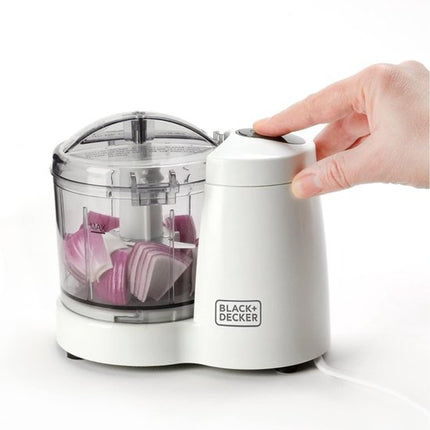 BLACK+DECKER BXCH120E Mini Blender - 120W - 350 ml - RVS Messen - 1 Snelheid - Compact & Eenvoudige Bediening - Makkelijk Reinigen - Wit/Grijs - Smoothies, Sauzen & Babyvoeding - Seprio
