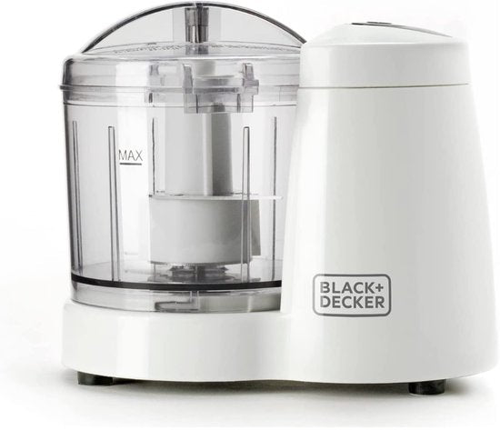 BLACK+DECKER BXCH120E Mini Blender - 120W - 350 ml - RVS Messen - 1 Snelheid - Compact & Eenvoudige Bediening - Makkelijk Reinigen - Wit/Grijs - Smoothies, Sauzen & Babyvoeding - Seprio