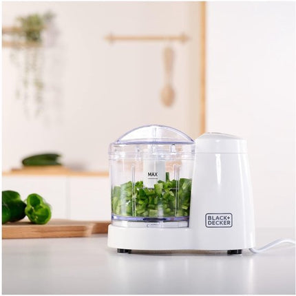 BLACK+DECKER BXCH120E Mini Blender - 120W - 350 ml - RVS Messen - 1 Snelheid - Compact & Eenvoudige Bediening - Makkelijk Reinigen - Wit/Grijs - Smoothies, Sauzen & Babyvoeding - Seprio