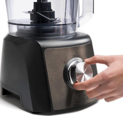 BLACK+DECKER - BXFPA1200E - Keukenmachine 1.200 W - Karaf 1,5L - 2 Snelheden/Turbofunctie - 8 Accessoires - Roestvrijstalen Afwerking - Anti - vingerafdruk - BPA - vrij - Seprio