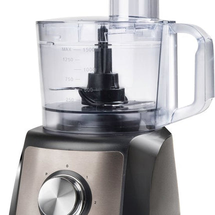 BLACK+DECKER - BXFPA1200E - Keukenmachine 1.200 W - Karaf 1,5L - 2 Snelheden/Turbofunctie - 8 Accessoires - Roestvrijstalen Afwerking - Anti - vingerafdruk - BPA - vrij - Seprio