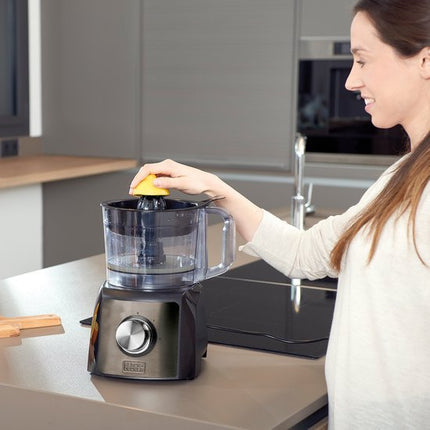 BLACK+DECKER - BXFPA1200E - Keukenmachine 1.200 W - Karaf 1,5L - 2 Snelheden/Turbofunctie - 8 Accessoires - Roestvrijstalen Afwerking - Anti - vingerafdruk - BPA - vrij - Seprio
