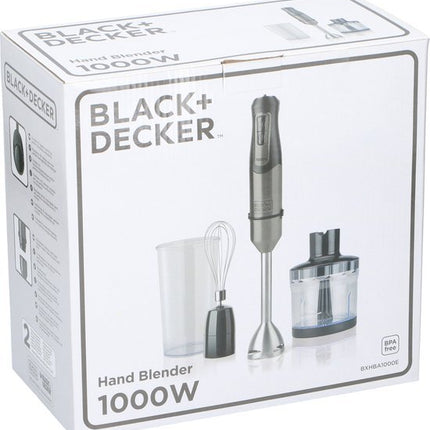 Black+Decker BXHBA1000E - Multifunctionele Staafmixer met Blender en Klopper - 1000 W - RVS - Seprio