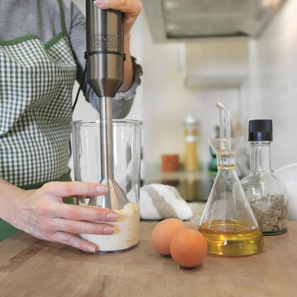 Black+Decker BXHBA1000E - Multifunctionele Staafmixer met Blender en Klopper - 1000 W - RVS - Seprio