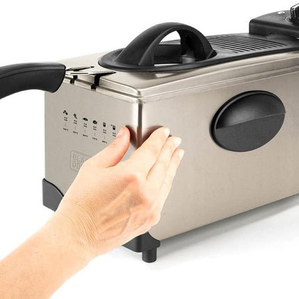 BLACK+DECKER - Elektrische Friteuse - 2100W - 3L - Geurloos - Temperatuurkeuze - Roestvrij Staal - Seprio