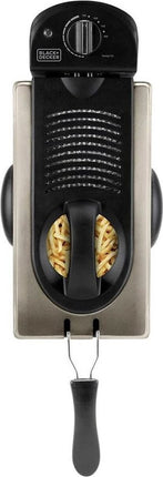 BLACK+DECKER - Elektrische Friteuse - 2100W - 3L - Geurloos - Temperatuurkeuze - Roestvrij Staal - Seprio