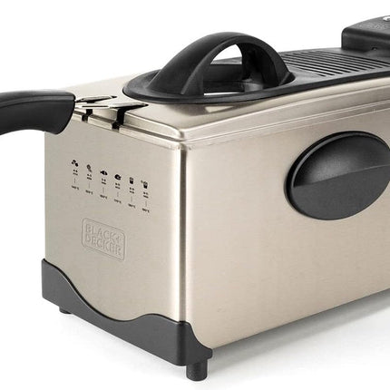 BLACK+DECKER - Elektrische Friteuse - 2100W - 3L - Geurloos - Temperatuurkeuze - Roestvrij Staal - Seprio