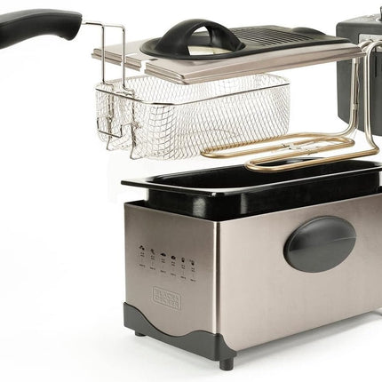 BLACK+DECKER - Elektrische Friteuse - 2100W - 3L - Geurloos - Temperatuurkeuze - Roestvrij Staal - Seprio