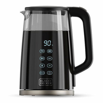 Black+Decker - Elektrische Waterkoker BXKE2206E | 2200W | 1,7L Capaciteit | 7 Temperatuurniveaus | Glas met Dubbele Wandisolatie | 360º Draaibare Basis | Auto - Off | Verwijderbaar Filter - Seprio