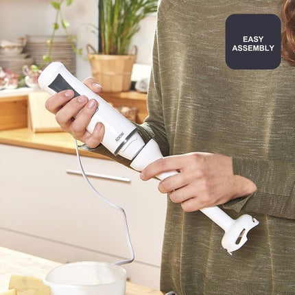 Black+Decker - Handblender BXHB500E 600W | Compact en Ergonomisch Ontwerp | Afneembare Kunststof Staaf | Anti - Spat | Inclusief Maatbeker | Kunststof | Wit - Seprio