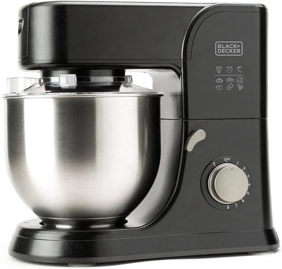 BLACK+DECKER - Keukenmachine 1000W - Keukenrobot - Foodprocessor - Keukenmixer RVS - 5.2L - Zwart - Seprio