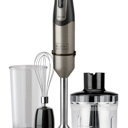 BLACK+DECKER - Staafmixer - 1200W - Incl. Hakmolen en Garde - Turbo - functie - RVS Messen - Anti - Spat Design - BPA - vrij - Accessoires Vaatwasmachinebestendig - Seprio
