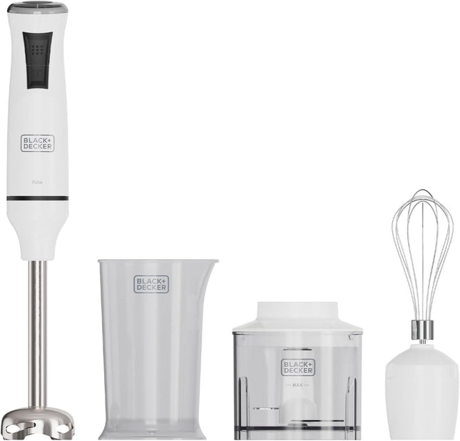 BLACK+DECKER - Staafmixer - 750W - 20 Instelbare Snelheden - Turbo - functie - RVS Messen - Anti - Spat Design - BPA - vrij - Accessoires Vaatwasmachinebestendig - Seprio