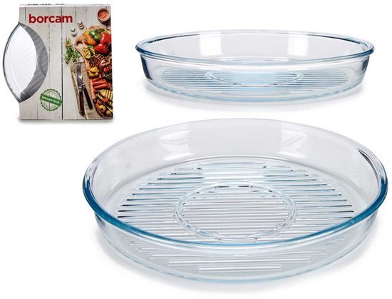 Borcam - Ovenschaal Rond 32 cm - Ovenschaal met Grill - Glas - Seprio