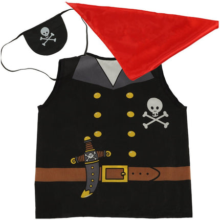 Carnavalskleding Verkleedkleding Kind Piraat Kostuum - Hoofddoek - Ooglapje - Seprio