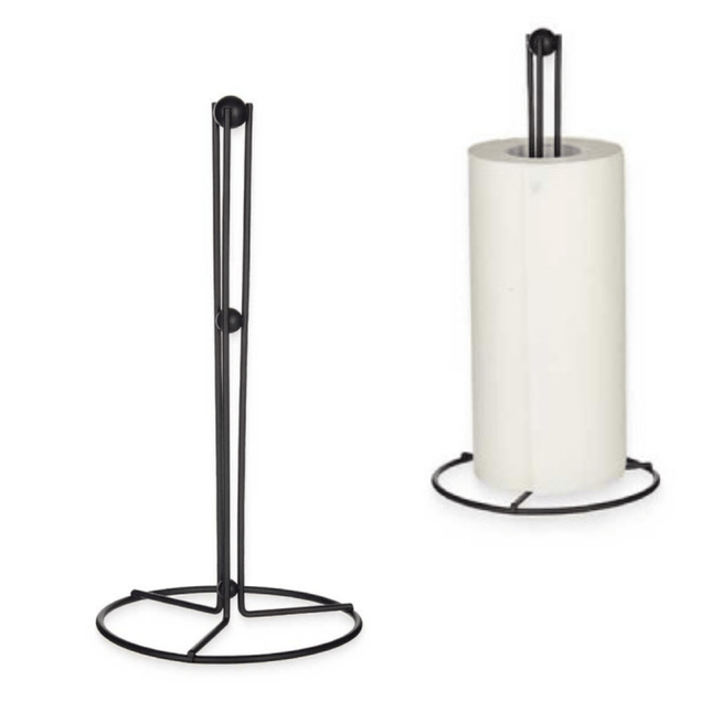 Design Keukenrolhouder Zwart Staand – Vrijstaande Basis - Modern - Seprio