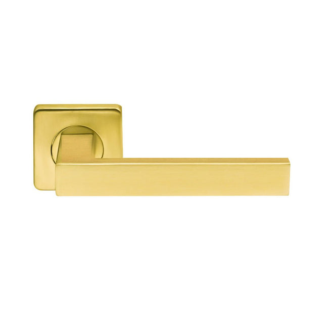 Deurklink Op Vierkant Rozet - Goud - Deurkruk - Deurbeslag Set - Incl. Bevestigingsmateriaal - Terugslagveer - Seprio